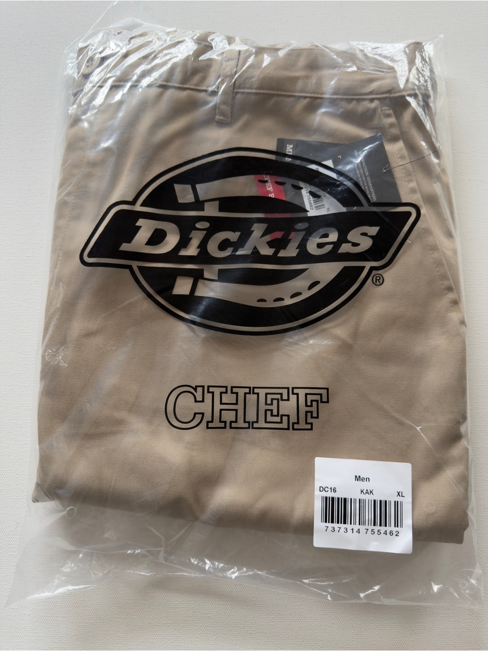 NWT Men's Dickies Classic Khaki Chef Pant DC 16 Tan Elastic Back Waist Size XL - Picture 13 of 15